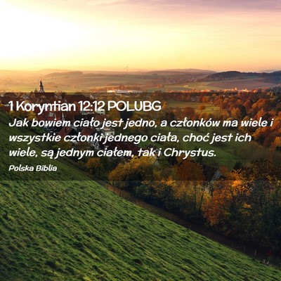 Picture 02 - 1 Koryntian 12:12 POLUBG - Jak bowiem ciało jest jedno, a członków ma - Bible Verse Picture