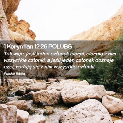 Picture 02 - 1 Koryntian 12:26 POLUBG - Tak więc, jeśli jeden członek cierpi, cierpią - Bible Verse Picture