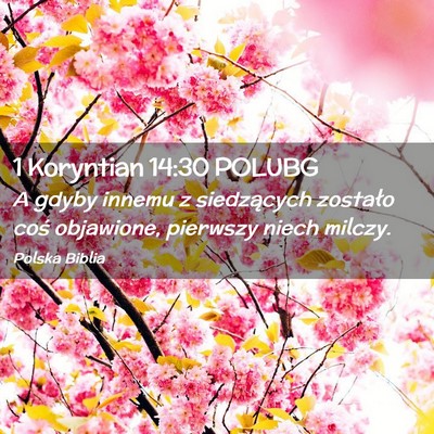 Picture 02 - 1 Koryntian 14:30 POLUBG - A gdyby innemu z siedzących zostało coś - Bible Verse Picture