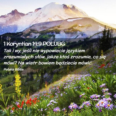Picture 02 - 1 Koryntian 14:9 POLUBG - Tak i wy, jeśli nie wypowiecie językiem - Bible Verse Picture