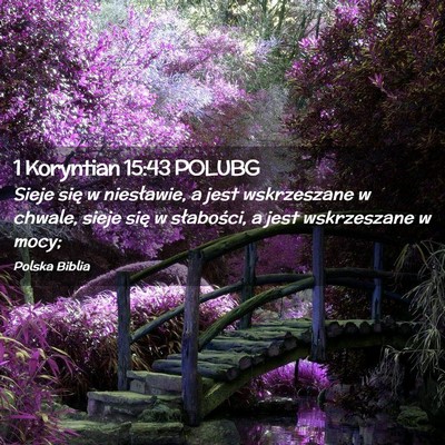 Picture 02 - 1 Koryntian 15:43 POLUBG - Sieje się w niesławie, a jest wskrzeszane w - Bible Verse Picture