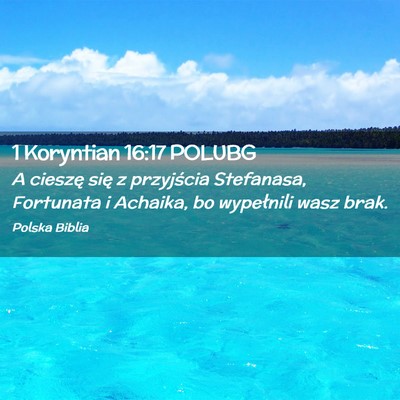 Picture 02 - 1 Koryntian 16:17 POLUBG - A cieszę się z przyjścia Stefanasa, Fortunata - Bible Verse Picture