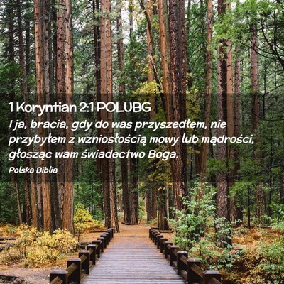 Picture 02 - 1 Koryntian 2:1 POLUBG - I ja, bracia, gdy do was przyszedłem, nie - Bible Verse Picture