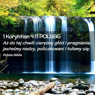 Picture 02 - 1 Koryntian 4:11 POLUBG - Aż do tej chwili cierpimy głód i pragnienie, - Bible Verse Picture