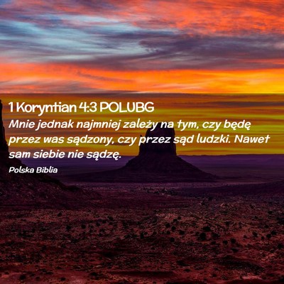 Picture 02 - 1 Koryntian 4:3 POLUBG - Mnie jednak najmniej zależy na tym, czy będę - Bible Verse Picture