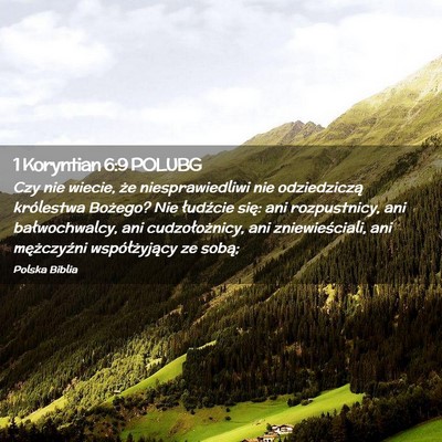 Picture 02 - 1 Koryntian 6:9 POLUBG - Czy nie wiecie, że niesprawiedliwi nie - Bible Verse Picture