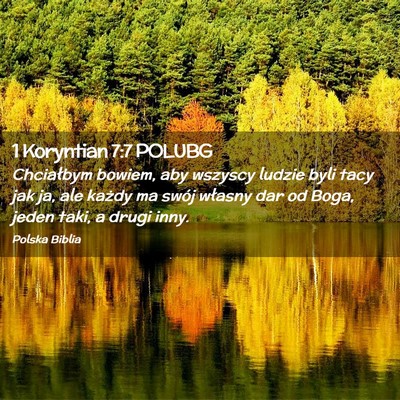 Picture 02 - 1 Koryntian 7:7 POLUBG - Chciałbym bowiem, aby wszyscy ludzie byli tacy - Bible Verse Picture