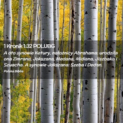 Picture 02 - 1 Kronik 1:32 POLUBG - A oto synowie Ketury, nałożnicy Abrahama: - Bible Verse Picture