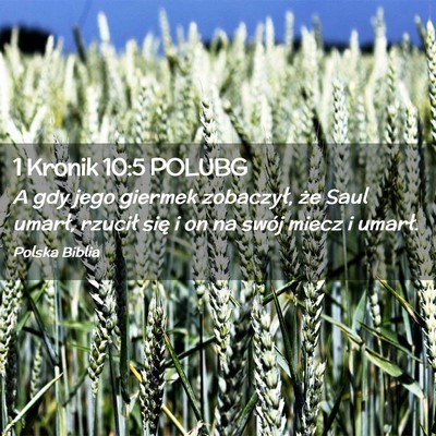 Picture 02 - 1 Kronik 10:5 POLUBG - A gdy jego giermek zobaczył, że Saul umarł, - Bible Verse Picture