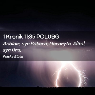 Picture 02 - 1 Kronik 11:35 POLUBG - Achiam, syn Sakara, Hararyta, Elifal, syn - Bible Verse Picture