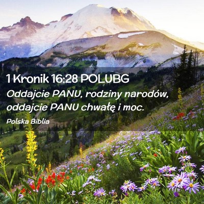 Picture 02 - 1 Kronik 16:28 POLUBG - Oddajcie PANU, rodziny narodów, oddajcie PANU - Bible Verse Picture