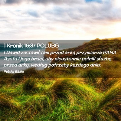 Picture 02 - 1 Kronik 16:37 POLUBG - I Dawid zostawił tam przed arką przymierza PANA - Bible Verse Picture