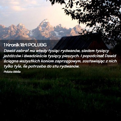 Picture 02 - 1 Kronik 18:4 POLUBG - Dawid zabrał mu wtedy tysiąc rydwanów, siedem - Bible Verse Picture