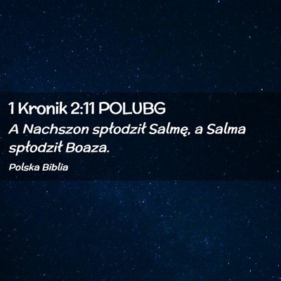Picture 02 - 1 Kronik 2:11 POLUBG - A Nachszon spłodził Salmę, a Salma spłodził - Bible Verse Picture
