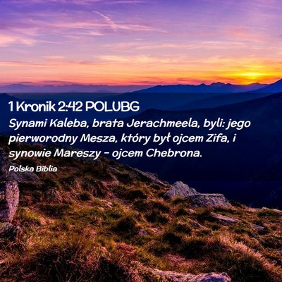 Picture 02 - 1 Kronik 2:42 POLUBG - Synami Kaleba, brata Jerachmeela, byli: jego - Bible Verse Picture