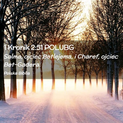 Picture 02 - 1 Kronik 2:51 POLUBG - Salma, ojciec Betlejema, i Charef, ojciec - Bible Verse Picture