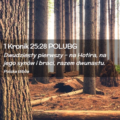Picture 02 - 1 Kronik 25:28 POLUBG - Dwudziesty pierwszy – na Hotira, na jego synów - Bible Verse Picture