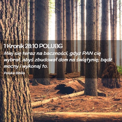 Picture 02 - 1 Kronik 28:10 POLUBG - Miej się teraz na baczności, gdyż PAN cię - Bible Verse Picture