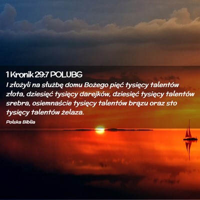 Picture 02 - 1 Kronik 29:7 POLUBG - I złożyli na służbę domu Bożego pięć - Bible Verse Picture