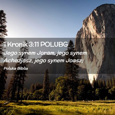 Picture 02 - 1 Kronik 3:11 POLUBG - Jego synem Joram, jego synem Achazjasz, jego - Bible Verse Picture