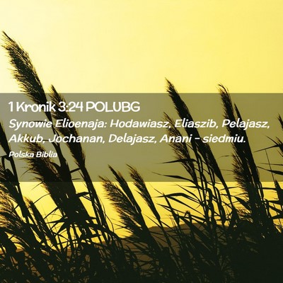 Picture 02 - 1 Kronik 3:24 POLUBG - Synowie Elioenaja: Hodawiasz, Eliaszib, Pelajasz, - Bible Verse Picture