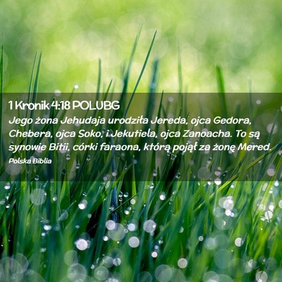 Picture 02 - 1 Kronik 4:18 POLUBG - Jego żona Jehudaja urodziła Jereda, ojca - Bible Verse Picture