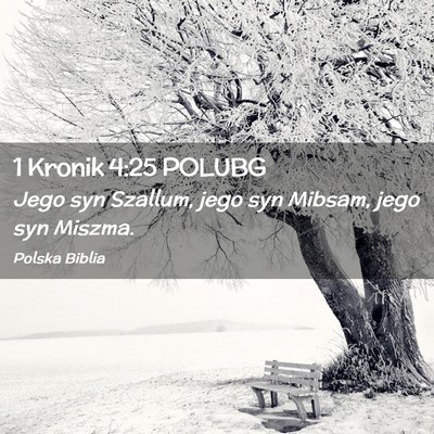 Picture 02 - 1 Kronik 4:25 POLUBG - Jego syn Szallum, jego syn Mibsam, jego syn - Bible Verse Picture