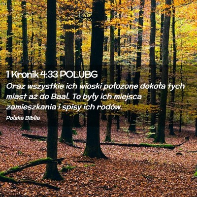 Picture 02 - 1 Kronik 4:33 POLUBG - Oraz wszystkie ich wioski położone dokoła tych - Bible Verse Picture
