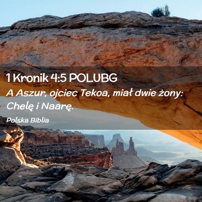 Picture 02 - 1 Kronik 4:5 POLUBG - A Aszur, ojciec Tekoa, miał dwie żony: Chelę i - Bible Verse Picture