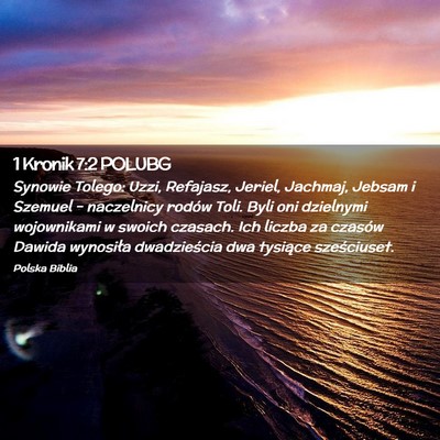 Picture 02 - 1 Kronik 7:2 POLUBG - Synowie Tolego: Uzzi, Refajasz, Jeriel, Jachmaj, - Bible Verse Picture