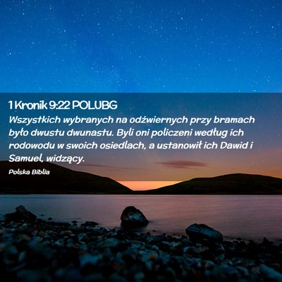 Picture 02 - 1 Kronik 9:22 POLUBG - Wszystkich wybranych na odźwiernych przy bramach - Bible Verse Picture