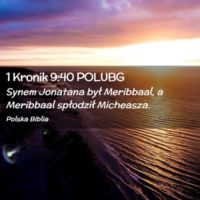Picture 02 - 1 Kronik 9:40 POLUBG - Synem Jonatana był Meribbaal, a Meribbaal - Bible Verse Picture