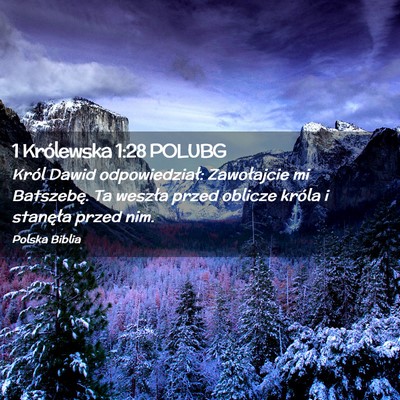 Picture 02 - 1 Królewska 1:28 POLUBG - Król Dawid odpowiedział: Zawołajcie mi - Bible Verse Picture