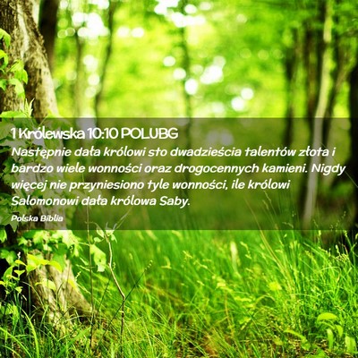 Picture 02 - 1 Królewska 10:10 POLUBG - Następnie dała królowi sto dwadzieścia - Bible Verse Picture