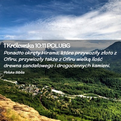 Picture 02 - 1 Królewska 10:11 POLUBG - Ponadto okręty Hirama, które przywoziły złoto - Bible Verse Picture