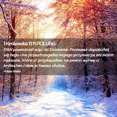 Picture 02 - 1 Królewska 11:11 POLUBG - PAN powiedział więc do Salomona: Ponieważ - Bible Verse Picture