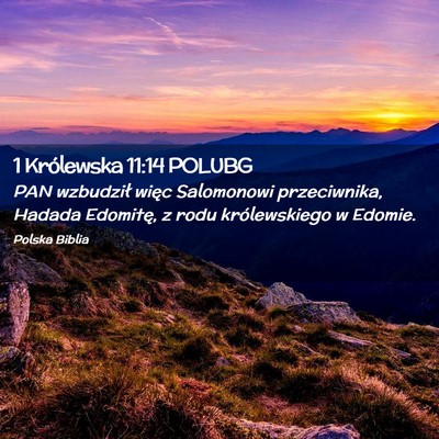 Picture 02 - 1 Królewska 11:14 POLUBG - PAN wzbudził więc Salomonowi przeciwnika, - Bible Verse Picture