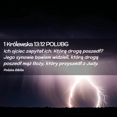 Picture 02 - 1 Królewska 13:12 POLUBG - Ich ojciec zapytał ich: Którą drogą poszedł? - Bible Verse Picture