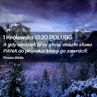 Picture 02 - 1 Królewska 13:20 POLUBG - A gdy siedzieli przy stole, doszło słowo PANA - Bible Verse Picture