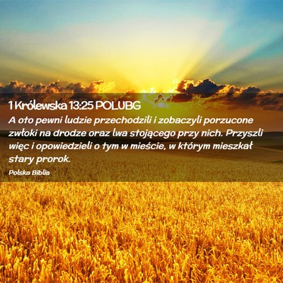 Picture 02 - 1 Królewska 13:25 POLUBG - A oto pewni ludzie przechodzili i zobaczyli - Bible Verse Picture
