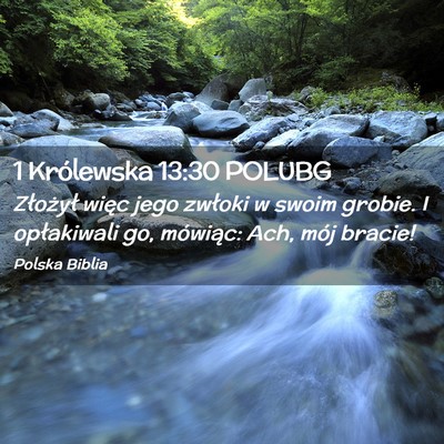 Picture 02 - 1 Królewska 13:30 POLUBG - Złożył więc jego zwłoki w swoim grobie. I - Bible Verse Picture