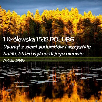 Picture 02 - 1 Królewska 15:12 POLUBG - Usunął z ziemi sodomitów i wszystkie bożki, - Bible Verse Picture