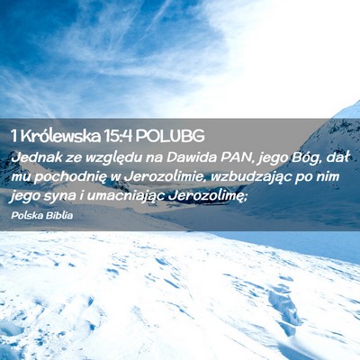 Picture 02 - 1 Królewska 15:4 POLUBG - Jednak ze względu na Dawida PAN, jego Bóg, dał - Bible Verse Picture
