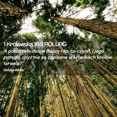 Picture 02 - 1 Królewska 16:5 POLUBG - A pozostałe dzieje Baszy i to, co czynił, i - Bible Verse Picture