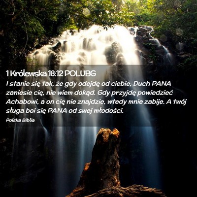Picture 02 - 1 Królewska 18:12 POLUBG - I stanie się tak, że gdy odejdę od ciebie, - Bible Verse Picture