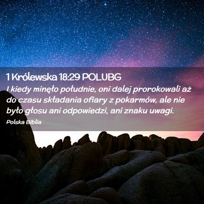 Picture 02 - 1 Królewska 18:29 POLUBG - I kiedy minęło południe, oni dalej prorokowali - Bible Verse Picture