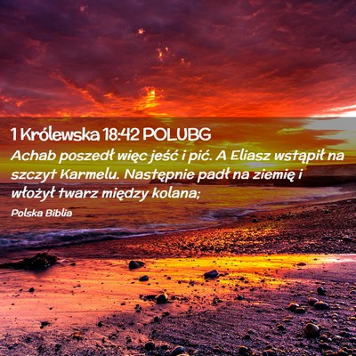 Picture 02 - 1 Królewska 18:42 POLUBG - Achab poszedł więc jeść i pić. A Eliasz - Bible Verse Picture