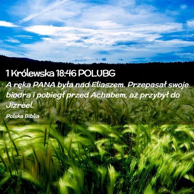 Picture 02 - 1 Królewska 18:46 POLUBG - A ręka PANA była nad Eliaszem. Przepasał swoje - Bible Verse Picture