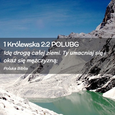 Picture 02 - 1 Królewska 2:2 POLUBG - Idę drogą całej ziemi. Ty umacniaj się i - Bible Verse Picture