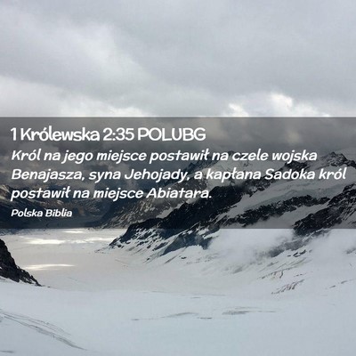 Picture 02 - 1 Królewska 2:35 POLUBG - Król na jego miejsce postawił na czele wojska - Bible Verse Picture